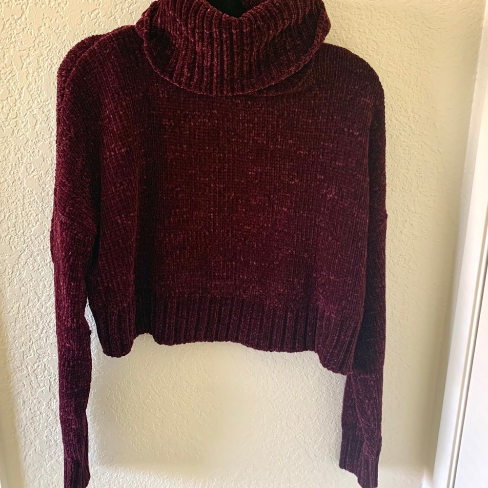 Cropped turtleneck sweater